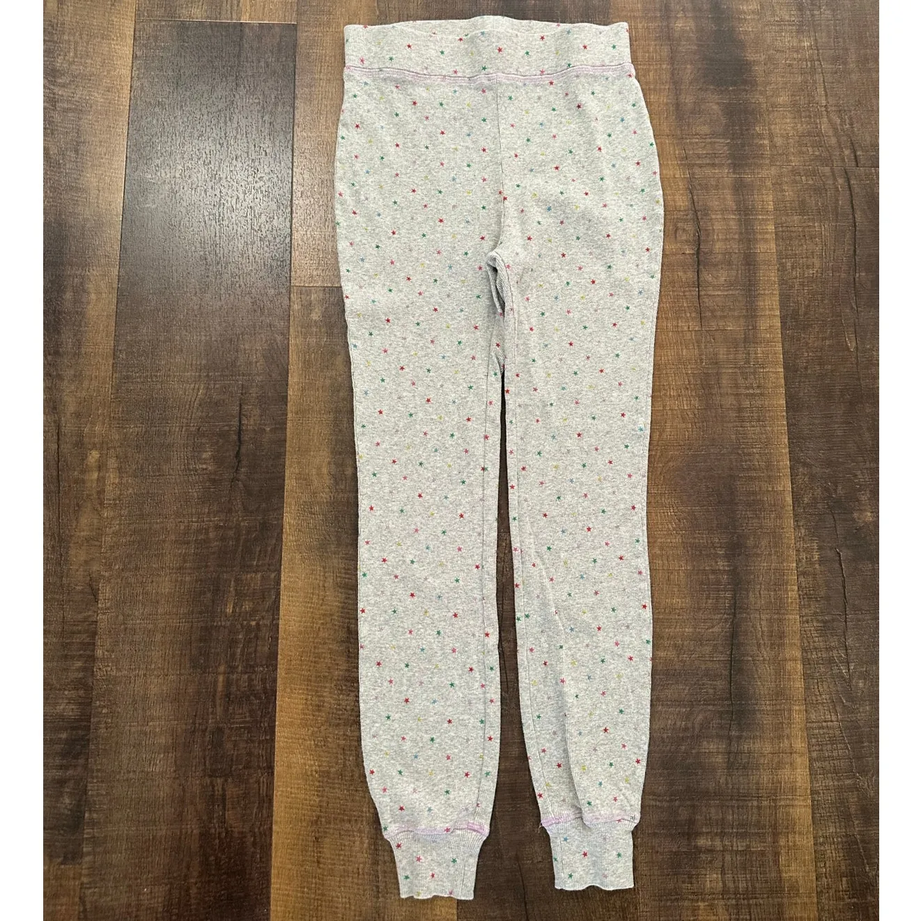 Boden Thermal Pajama Set Henley Top and Jogger Pants Grey Star Print Size US 6 Gray Size M - Image 7