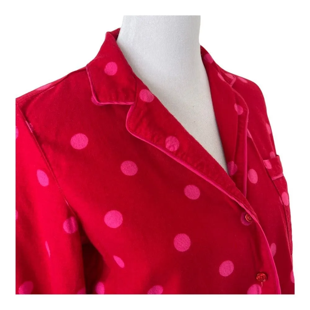 Kate Spade Polka Dot Pajama‎ Top Womens Size S Red Pink Loungewear Sleep - Image 5