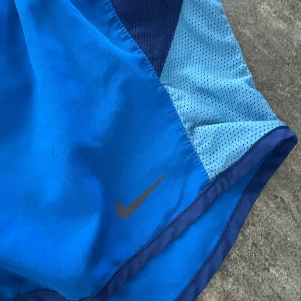 Women’s Nike DriFit Blue Lined Athletic Running Shorts M - Image 2