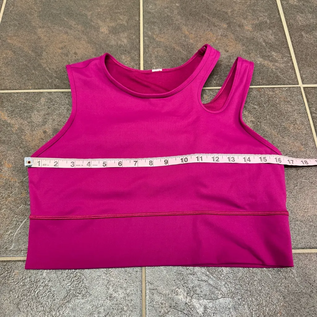 Lululemon Mastered Motion Cropped Cutout Tank Top Magenta Purple MGPR 12 - Image 8