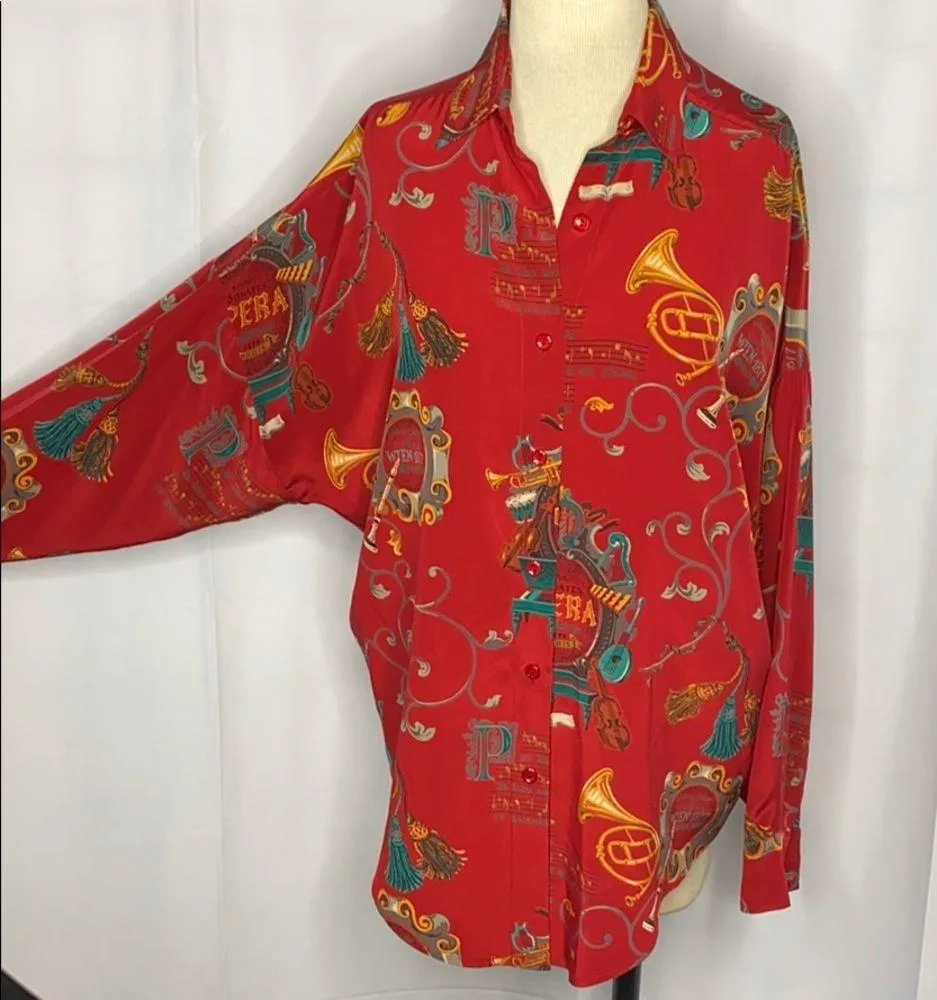 Vintage Linda Allard Ellen Tracy Blouse 6 - Image 2