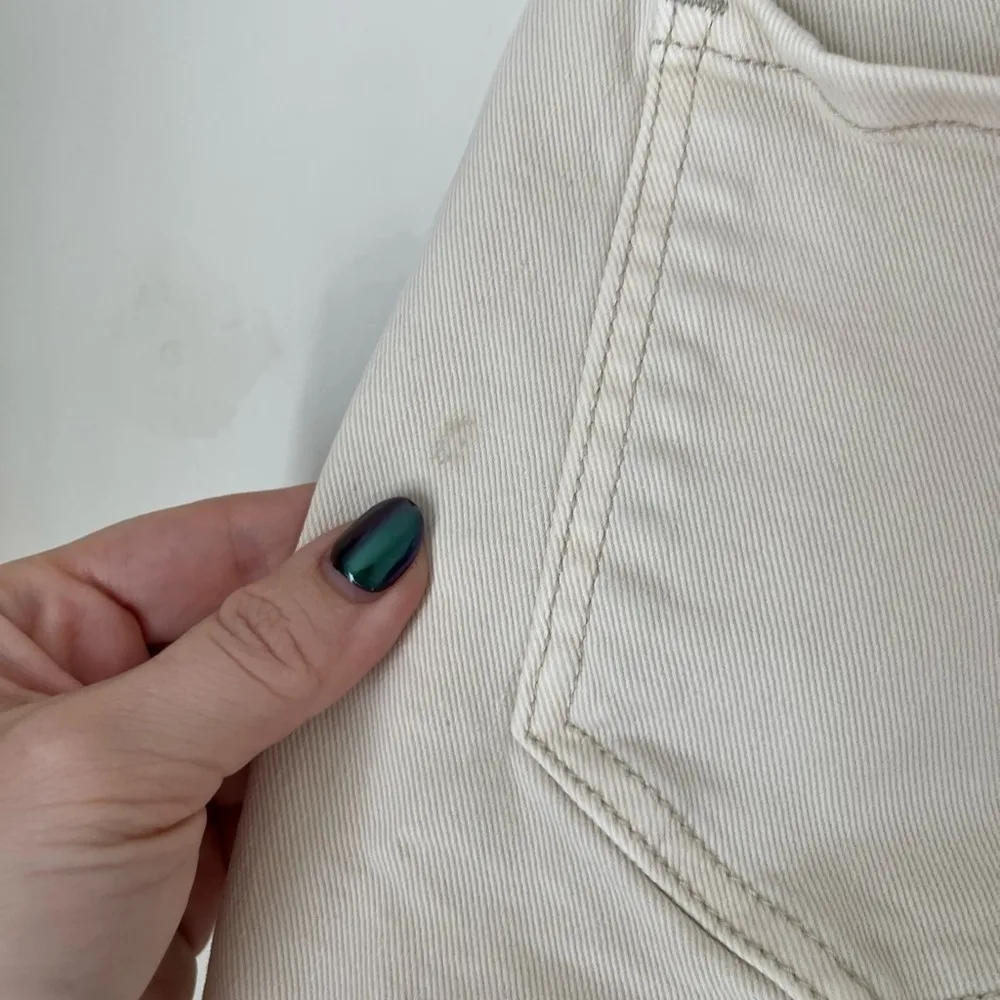 Beige Distressed High Rise Shorts 6 - Image 5