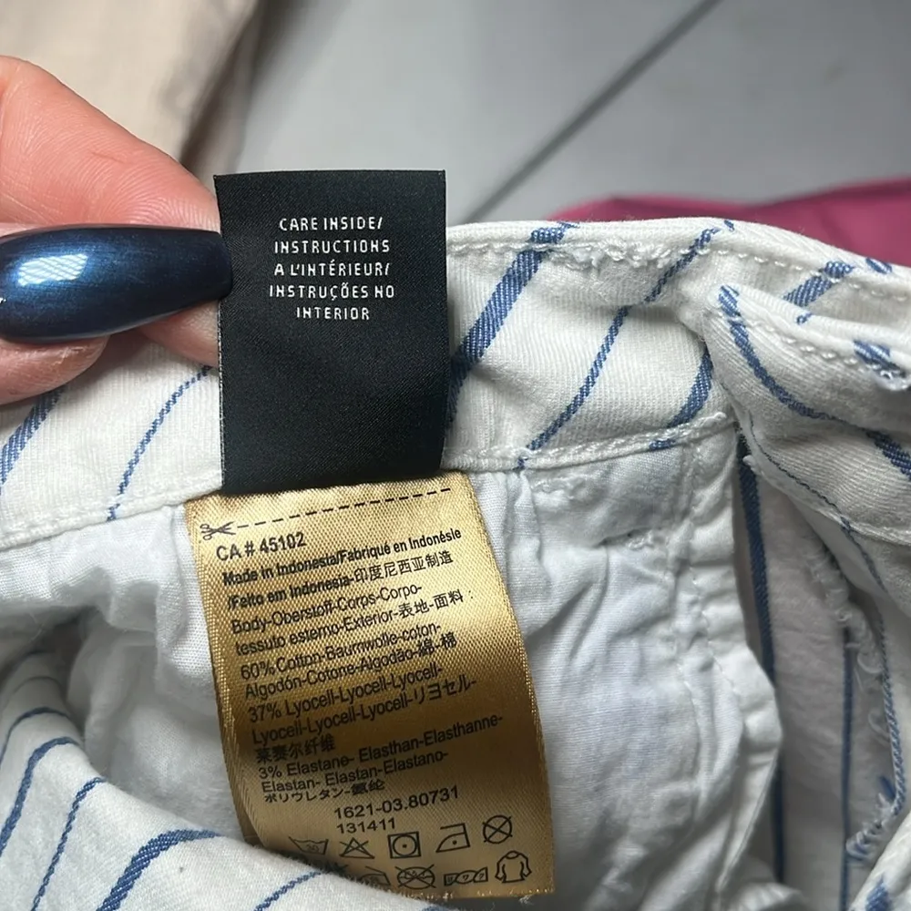 Scotch & Soda‎ Downtown Surf La Bohemienne Mid Rise Skinny White Blue Striped - Image 6