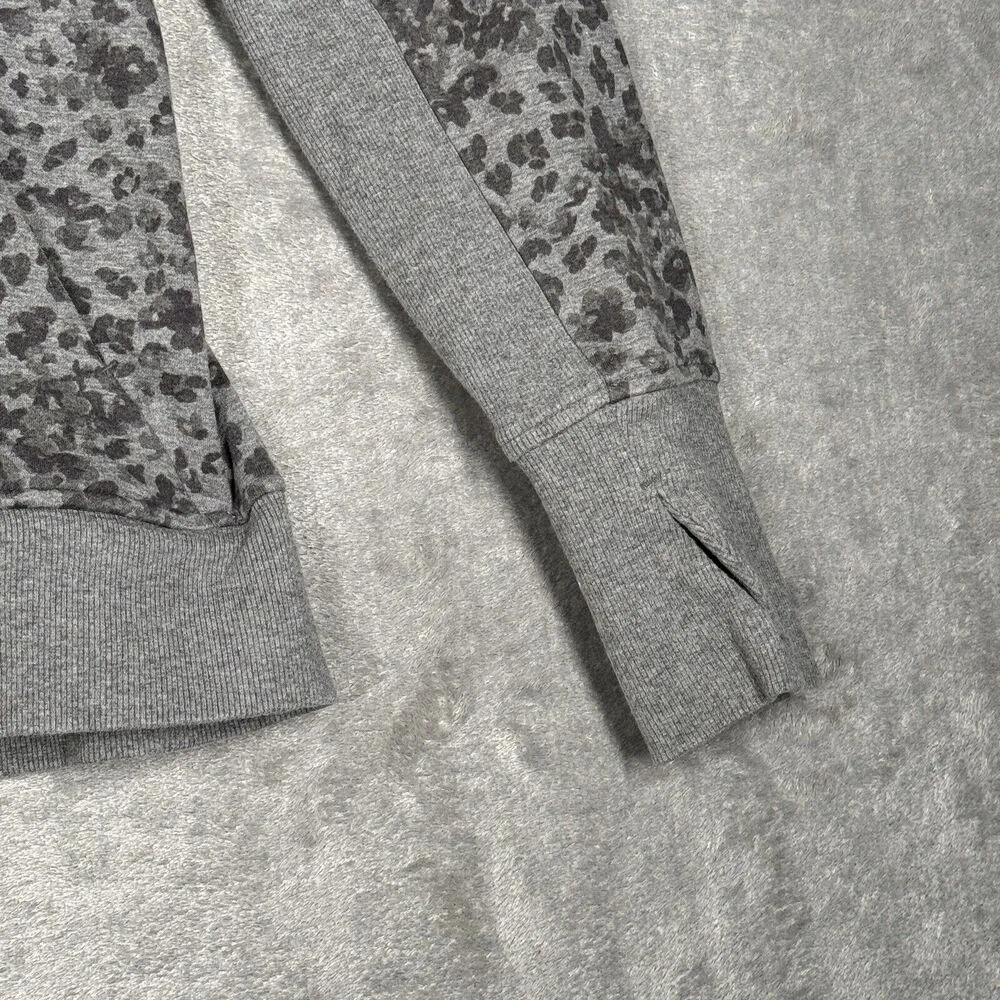 Athleta Sweatshirt Womens Large Gray Heather Libra Triumph Printed Hoodie Casual - Image 6