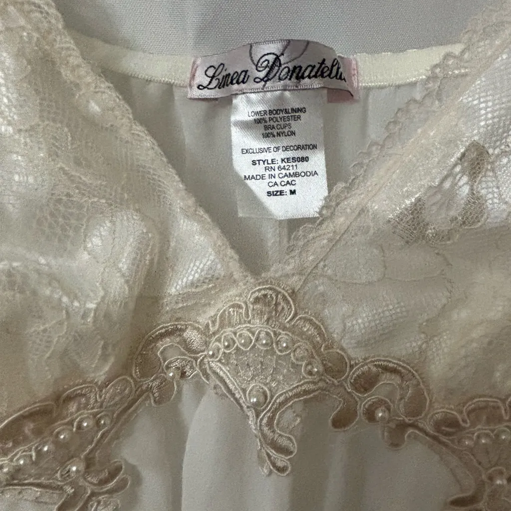 Linea Donatella Cream Lace Detail Slip - Image 2