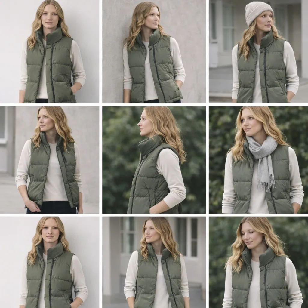 James Perse Yosemite Down Puffer Vest Olive Green Size 4 US XL  F329 - Image 8