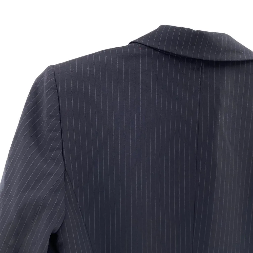 Tahari Women 6 Pinstripe Single Button Blazer Black Career Academia Professional - Image 8