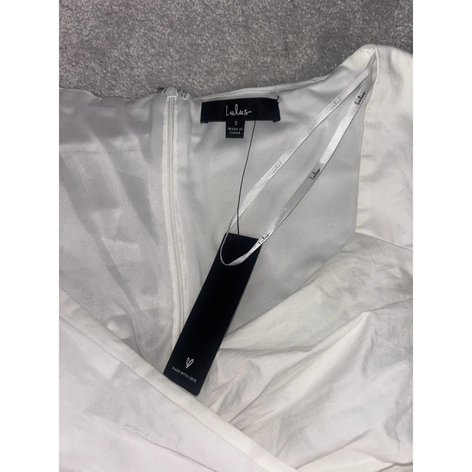 lulus white babydoll dress nwt small lined - Image 4