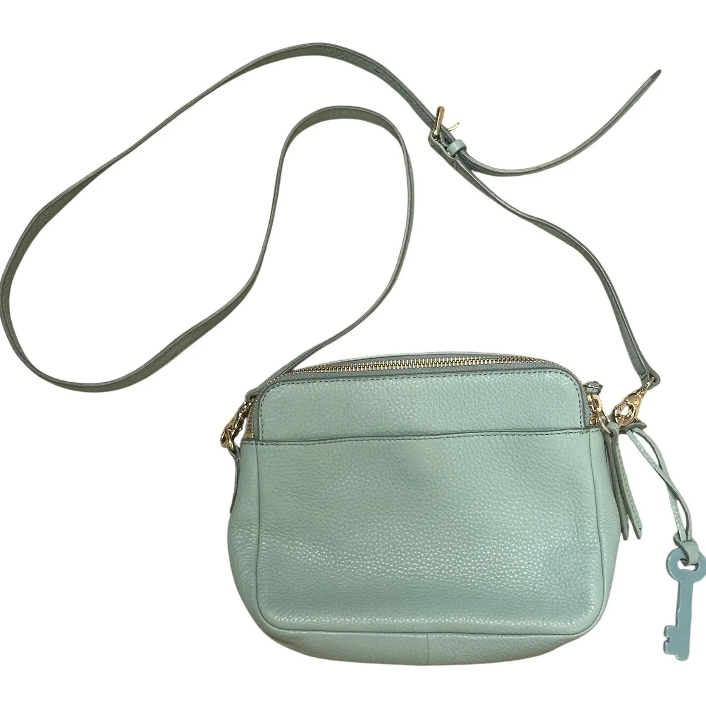 Fossil Sydney Mint Green Pebbled Leather Crossbody Camera Bag Coastal Preppy - Image 2