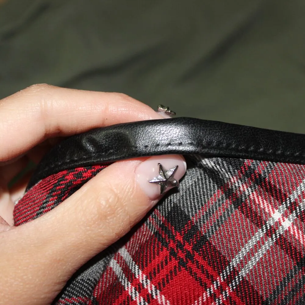 vintage 90s red plaid high waisted mini skirt by iz byer california Size M - Image 8