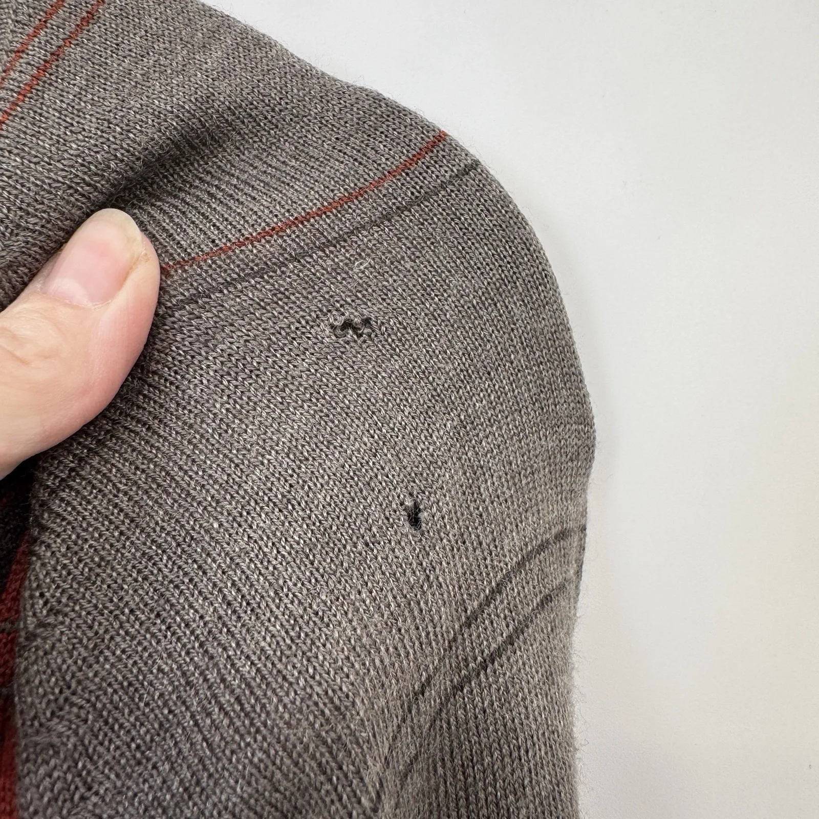 Smartwool Long Sleeve Sweater Womens Medium Tan Orange Wool Blend *FLAW - Image 4