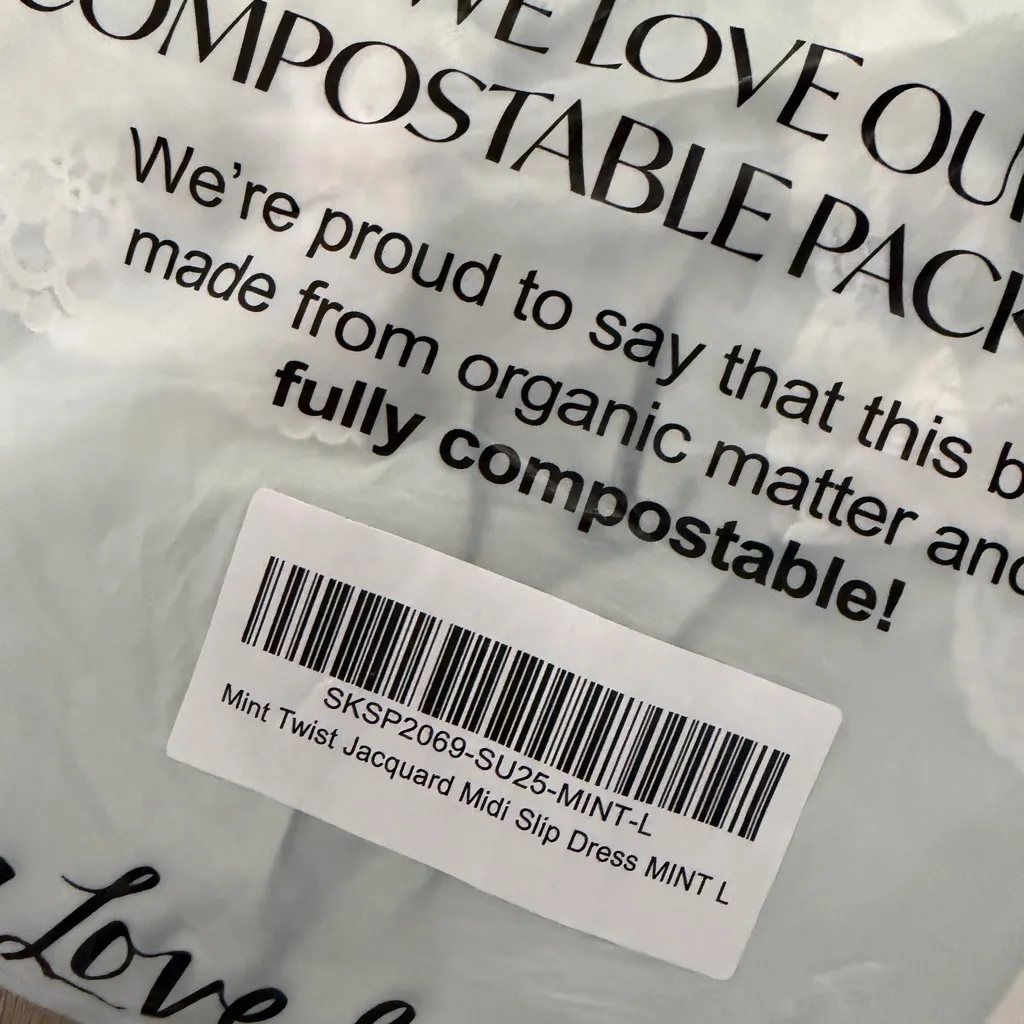 NWT FOR LOVE AND LEMONS Mint Twist Jacquard Midi Slip Dress Sz L - Image 7