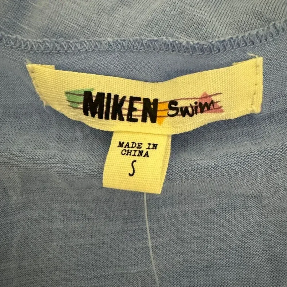 MIKEN SWIM Racerback Knit Swim Bathing Suit Cover Up Tank Dress NWT Small Blue - Image 6