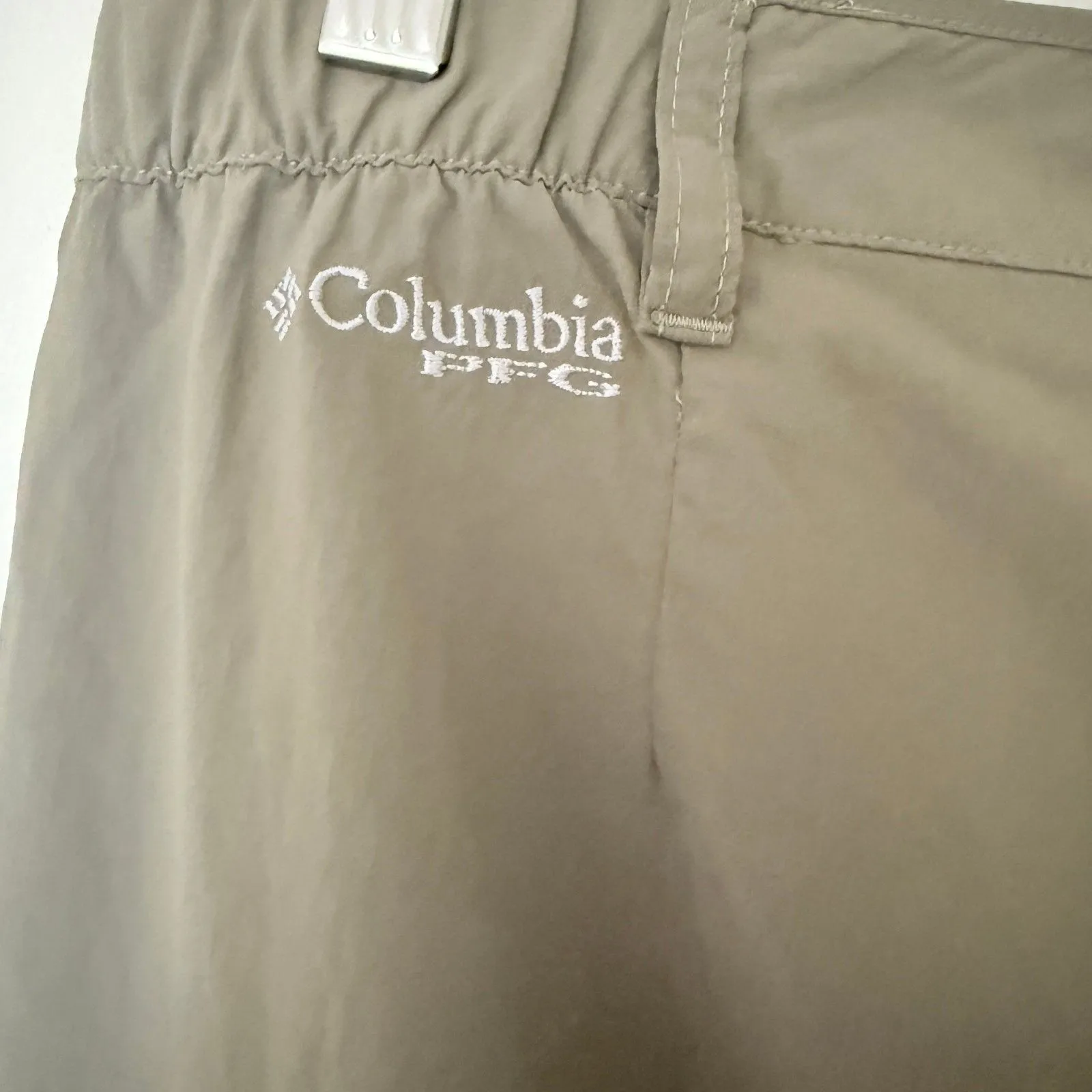 Columbia PFG Aruba Khaki Zip Off Convertible Hiking Outdoor Nylon Pant Sz M - Image 6