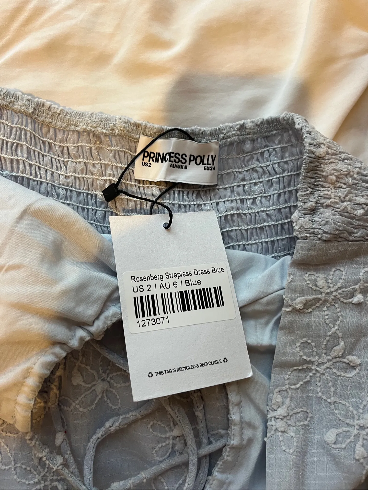 Princess Polly Rosenberg Strapless Dress Blue - Image 4