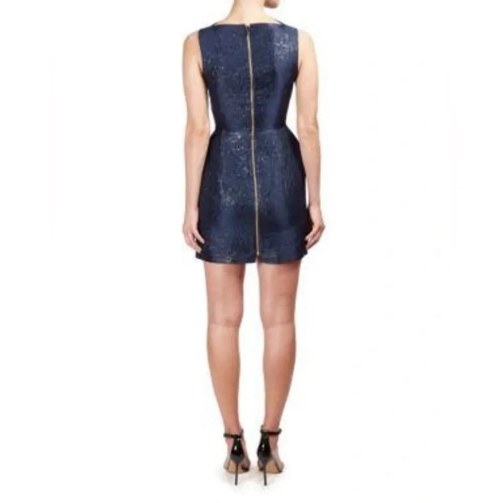 ROLAND MOURET Zonda Metallic Woven Mini Dress - Image 2