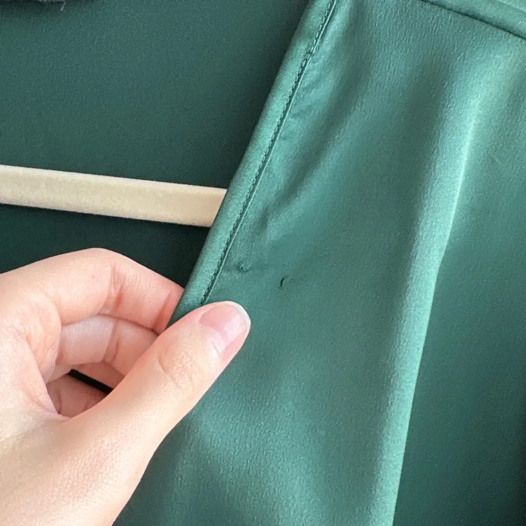 PrettyLittleThing The Emerald Green Satin Long Sleeve Wrap Dress, Size 1X - Image 15