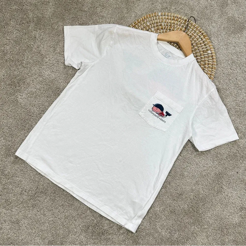 Vineyard Vines Women’s Kentucky Derby White Bugler Whale T-Shirt Size XS - Image 2