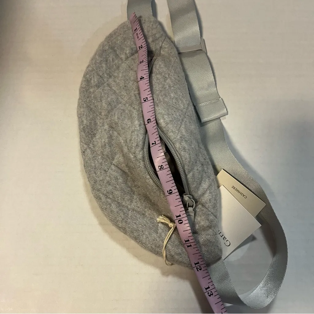 Garnet Hill Cashmere Belt Bag in Heathered Gray w/ Silk Lining NWT Great Gift! - Image 14