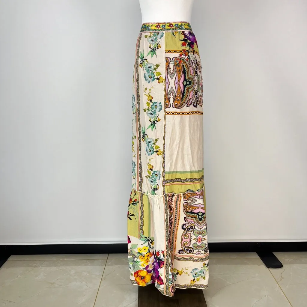 NWOT JOHNNY WAS Cerelia Floral Maxi Skirt PAISLEY PRINT ELASTIC WAIST BAND S - Image 6