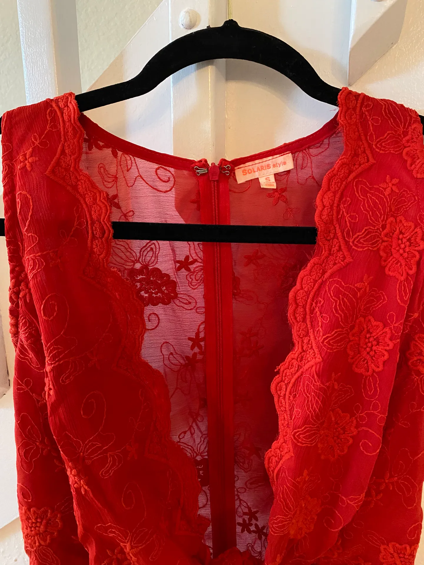 Copper Closet Red Lace Romper - Image 4