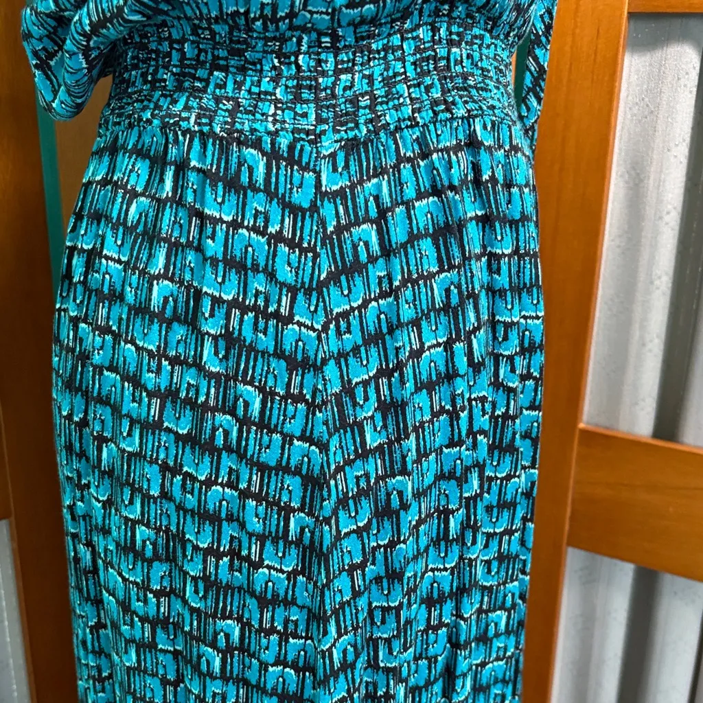 Faded Glory Teal Patterned Maxi Dress - Image 7