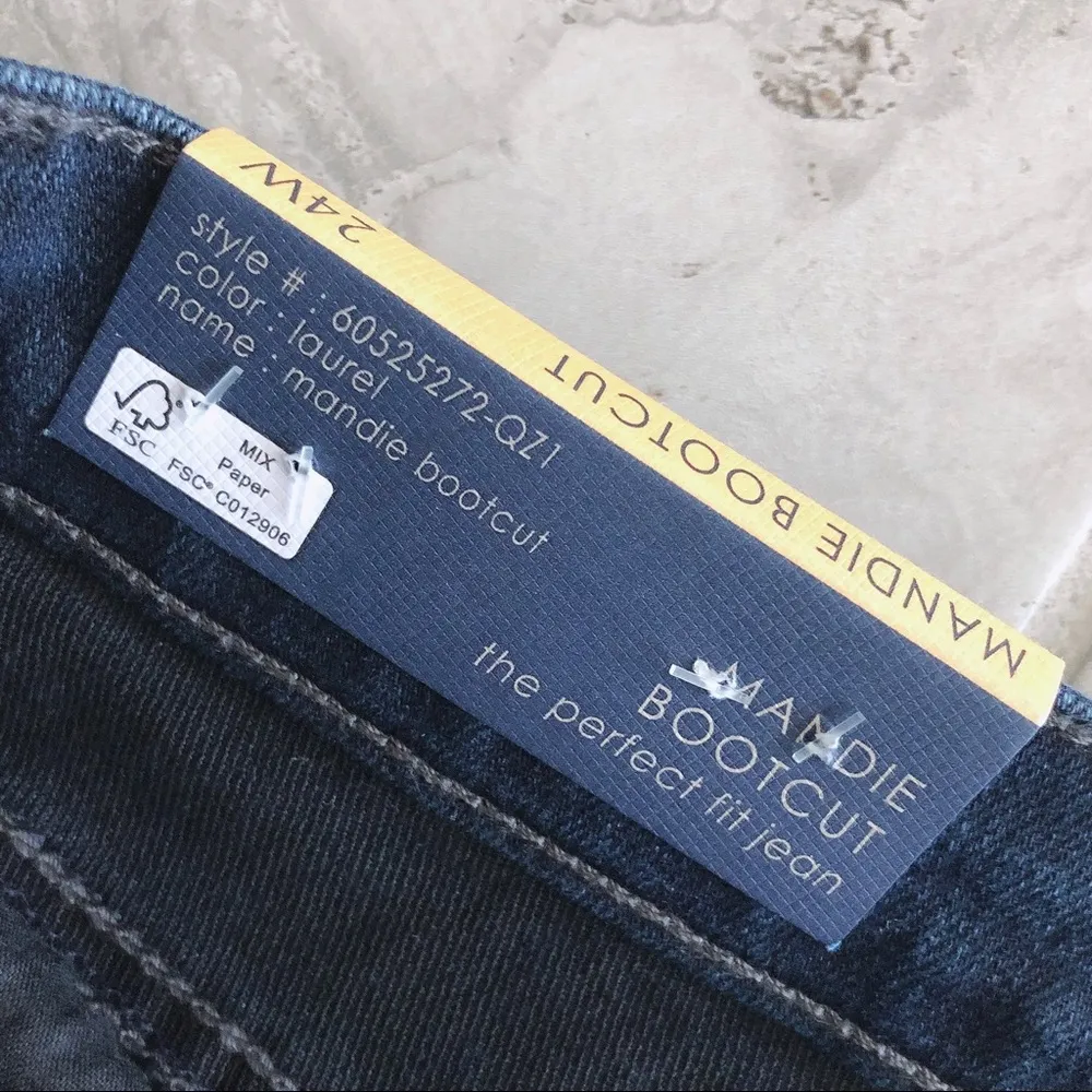 Bandolino Mandie Bootcut Laurel Blue Jeans Luxe 360 flex Denim Plus Size 24W NWT - Image 6