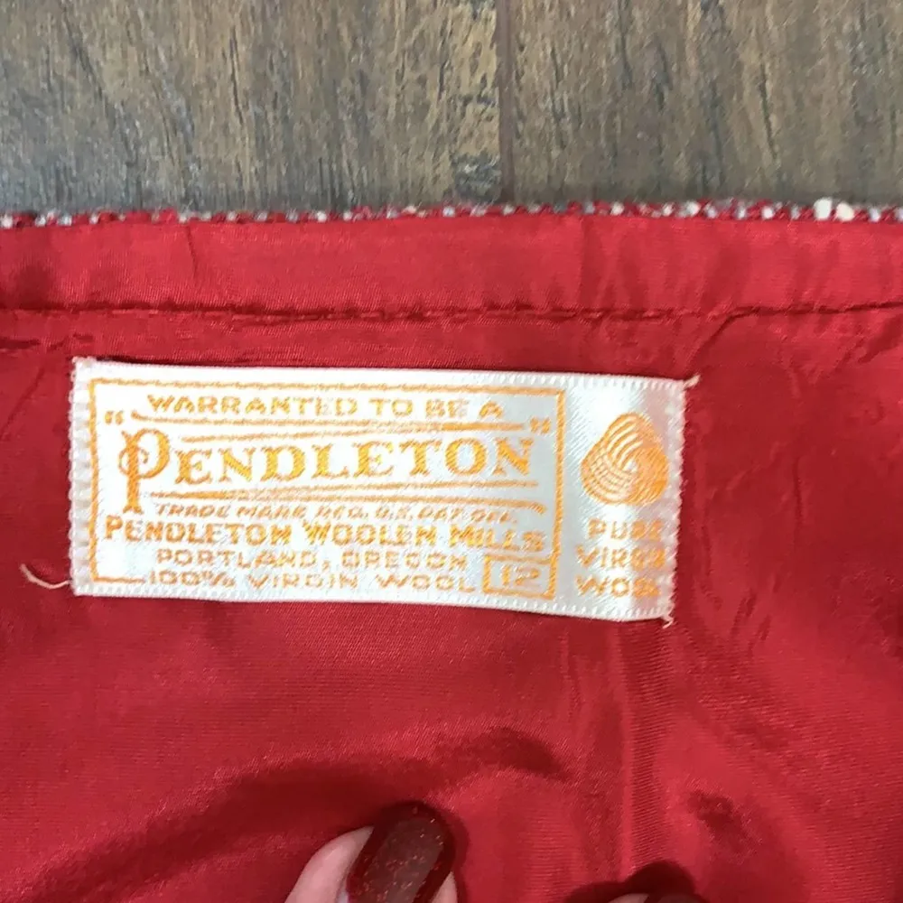 Pendleton Virgin Wool Red Tweed Pencil Skirt - Image 2