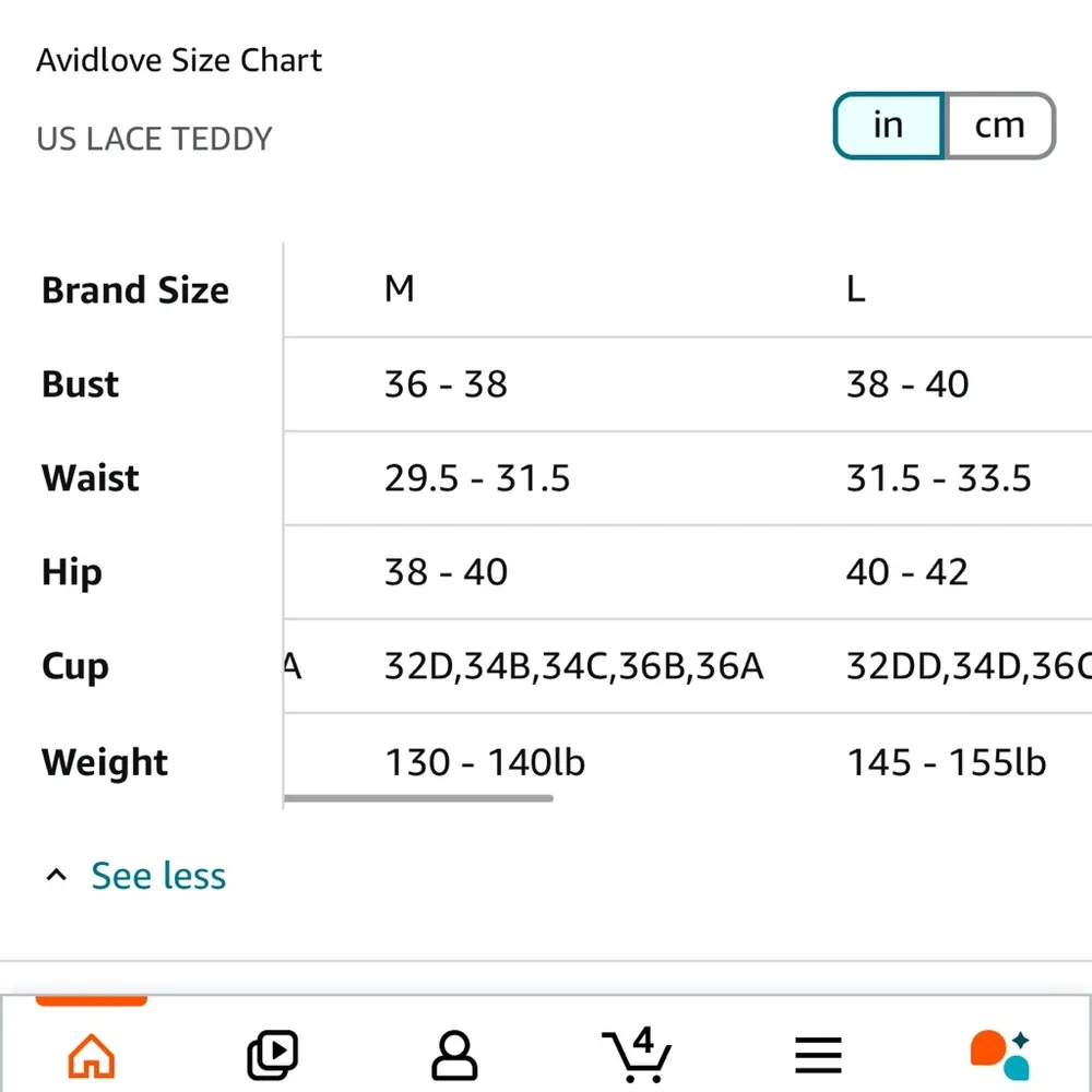 AVIDLOVE Black Lace Bodysuit teddy body suit underwire Size Medium NWT - Image 8