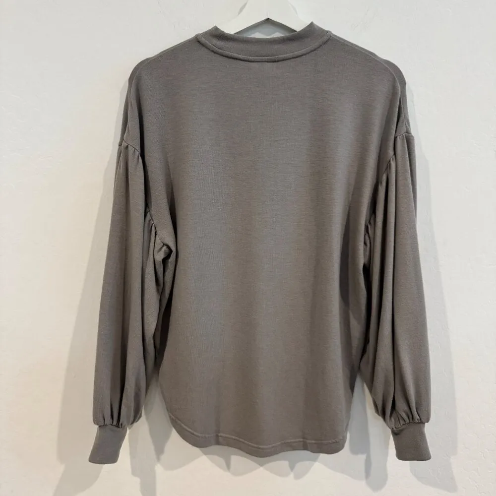 Varley Brannon‎ Oversized Flannel Sweatshirt in Gray Loungewear Cozy Top Size XS - Image 10