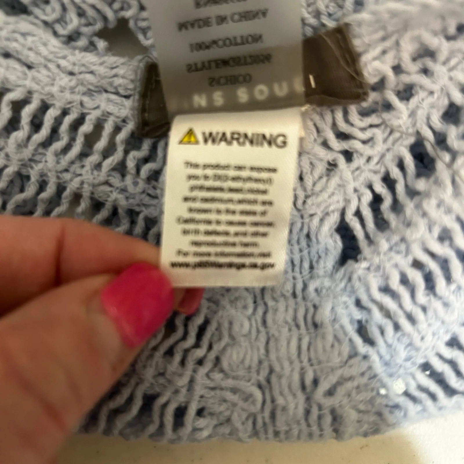 Y2K Sans Souci Women Crop Crochet Knit‎ Top S Festival Cottagecore Boho Beachy - Image 6