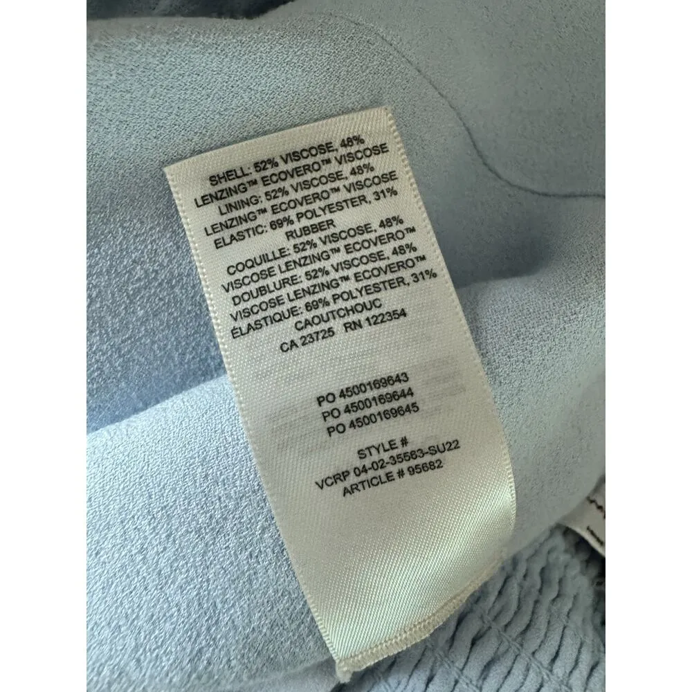 Wilfred Aritzia Novella Puff Sleeve Peasant Blouse Blue Sz XL - Image 9