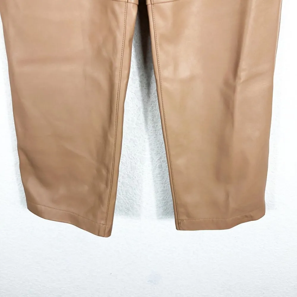 Blank NYC The Baxter High Rise Vegan Leather Pant Size 24 Tan Neutral Wide Leg - Image 9