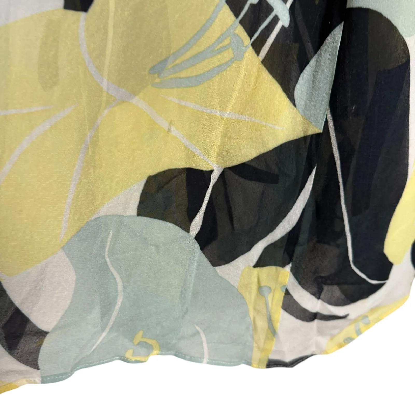 The Kooples Tropical Floral Print Viscose Ruffled Hi-Low Midi Wrap Skirt XXS - Image 14