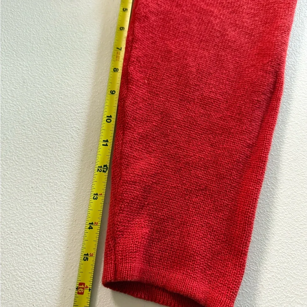 VTG Herman Geist Embroidered Cardigan Floral Beaded Sweater Red Large Boho Rose - Image 9