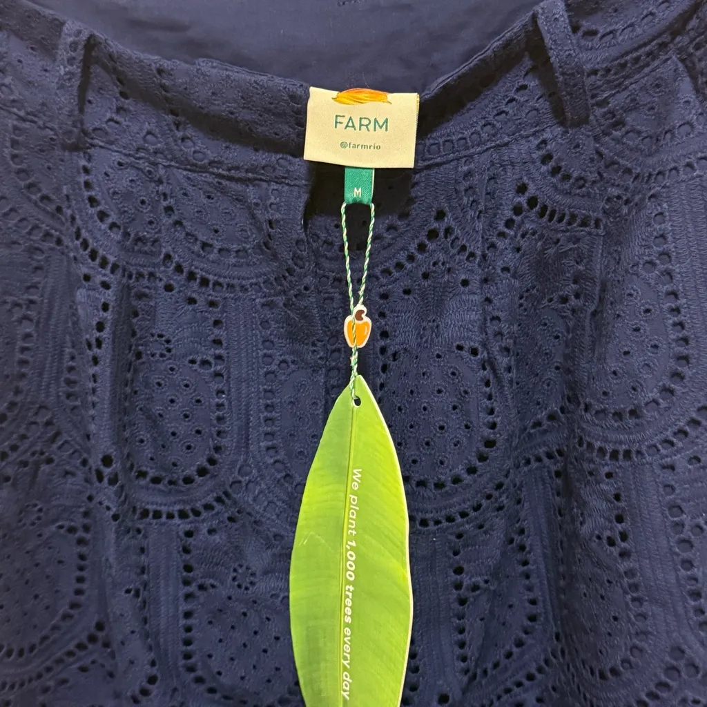 FARM Rio Embroidery Pineapple Eyelet High Waist Wide Leg Pants Sz Medium NWT - Image 7