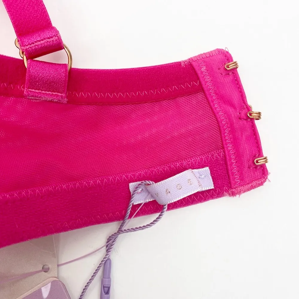 Savage X Fenty Mesh Gathered Balconette Bra: Hot Pink - Image 7