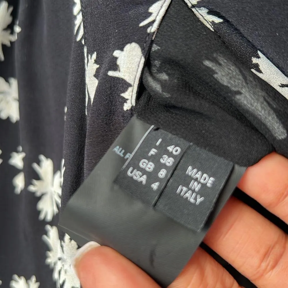 Derek Lam silk Floral Print V-Neck Long Sleeve Mini Dress Size 4 - Image 7