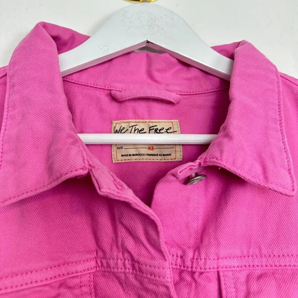 FREE PEOPLE x We The Free Rumors Denim Jacket in Sugar Magnolia Size X-Large - Image 6