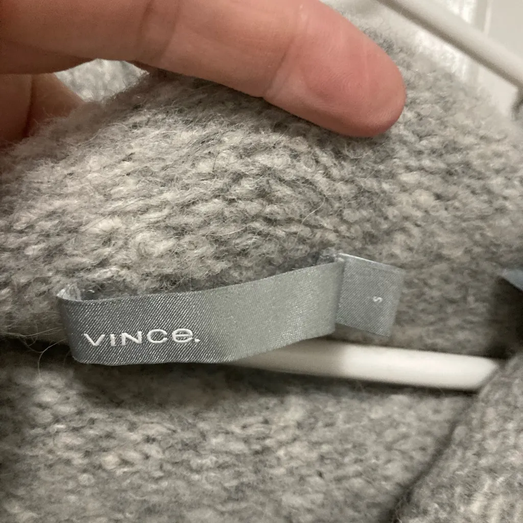 Vince Cozy Gray Marbled Women's Cowlneck Alpaca Blend Long Sleeve Sweater - Image 3