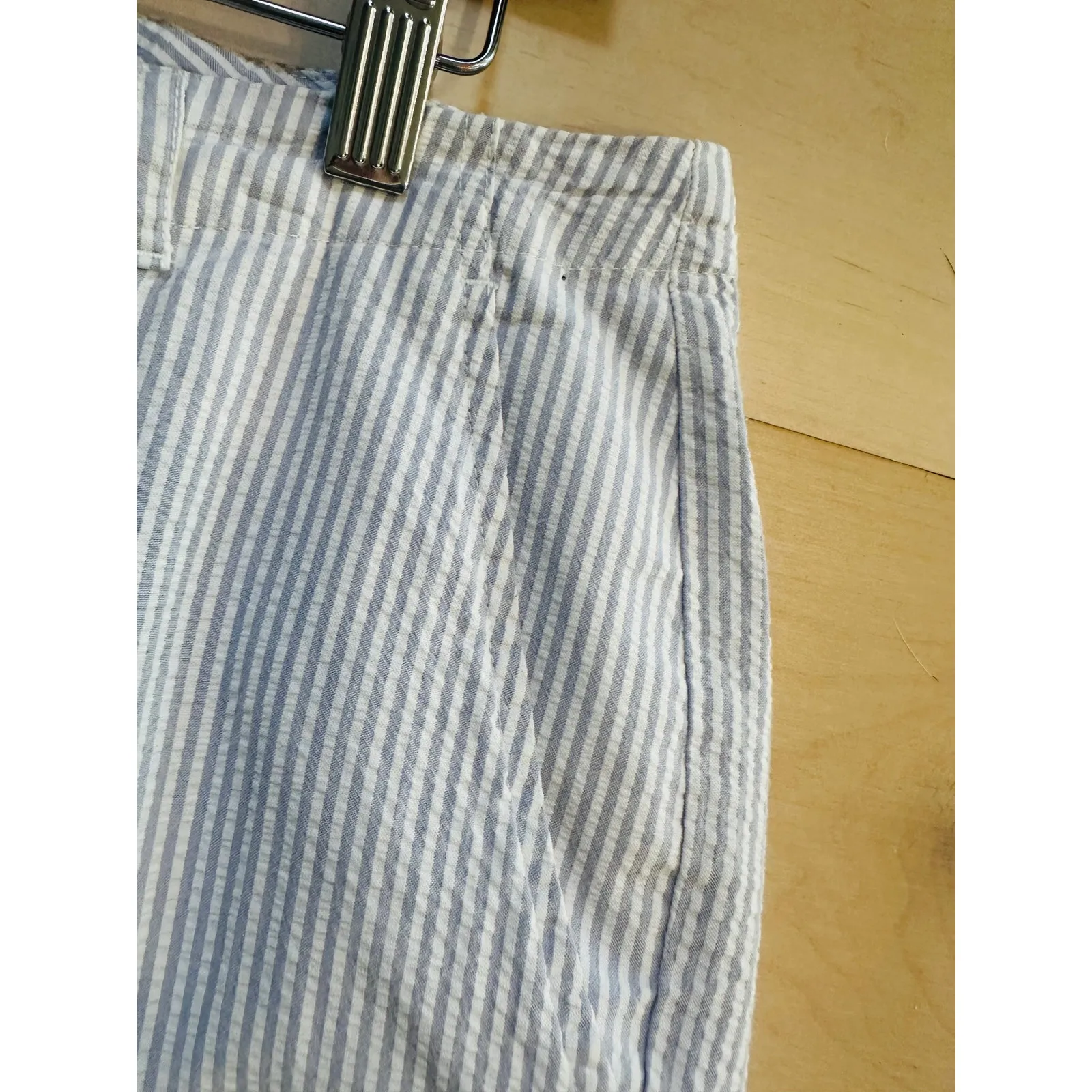 Lands' End Womens Pants Cropped Size 10 Seersucker Clam Digger Summer Cotton - Image 8