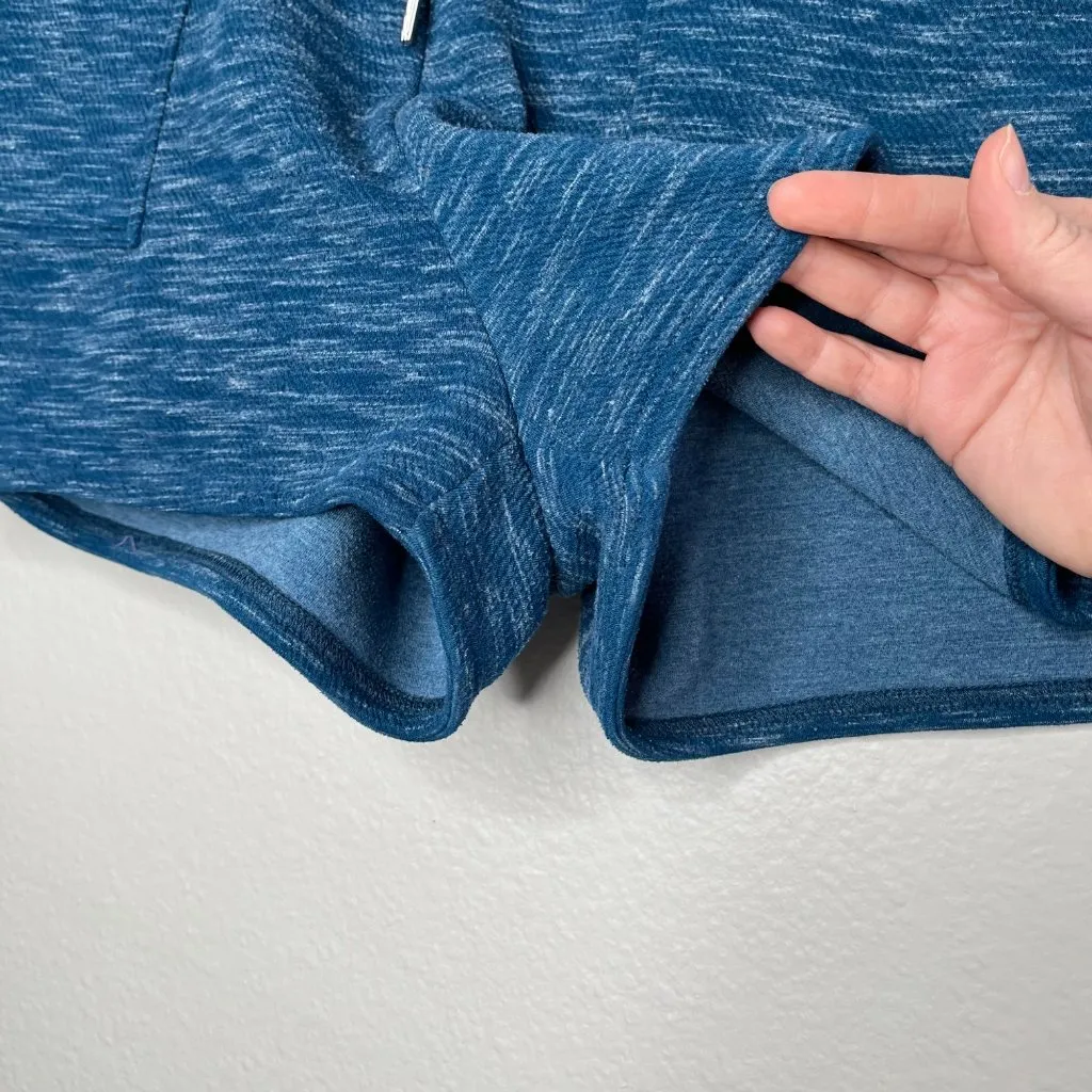 Buff Bunny Womens Heather Blue Drawstring Casual Knit Shorts Size Large - Image 6