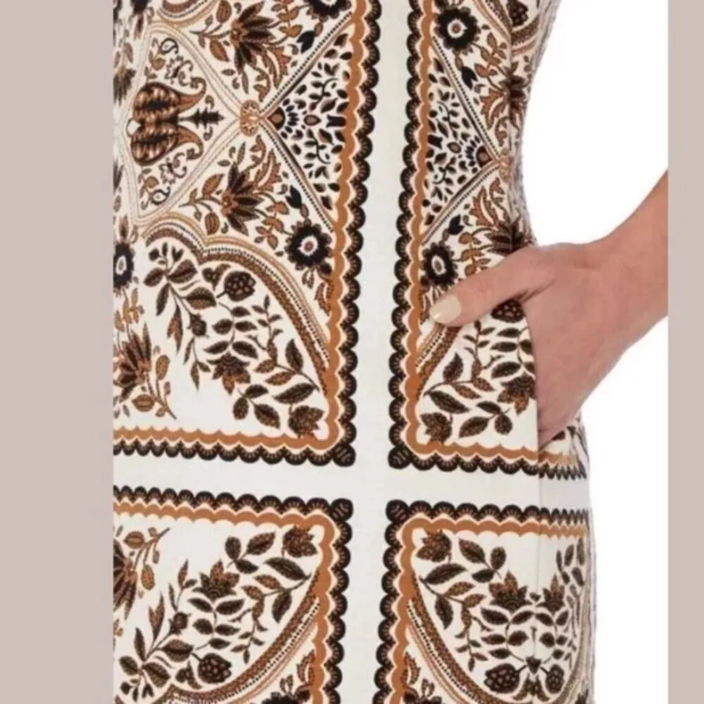 MAX MARA STUDIO Berto Suit Set (Dress+Matching Jacket) Moroccan-Tile Print US 6 - Image 13