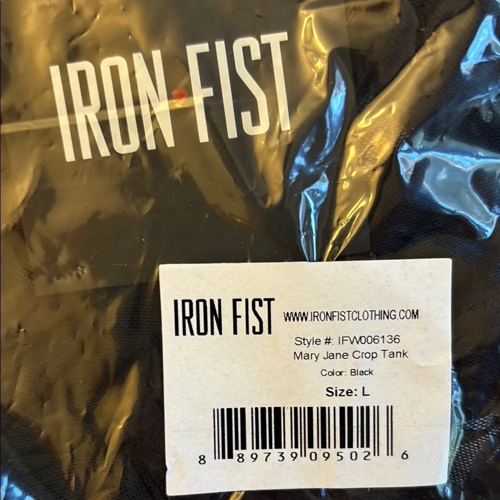 NEW! Iron Fist Sheer Black Mary Jane Green Sequins Cropped Tank Top Size LARGE - Image 2