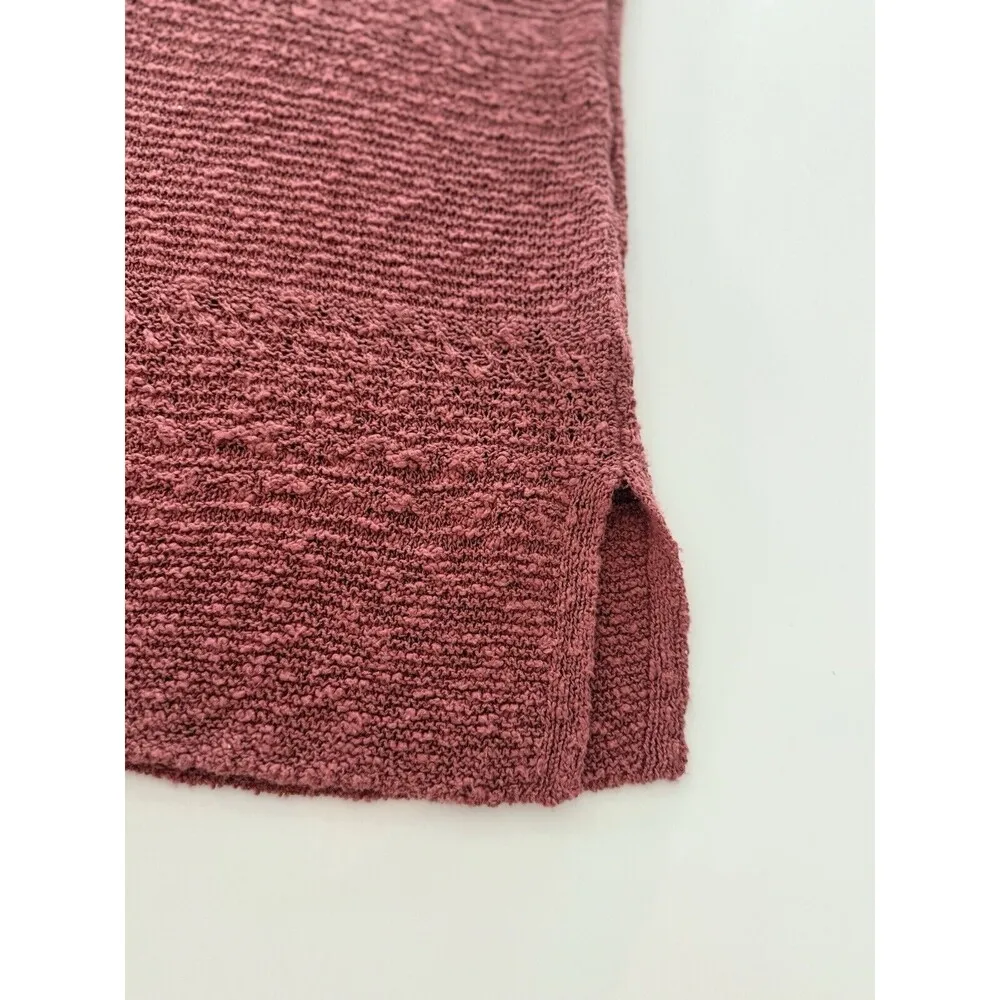 J Jill Womens Small Rustic Oversized Vneck Short Sleeve Tunic Thick Sweater Knit - Image 5