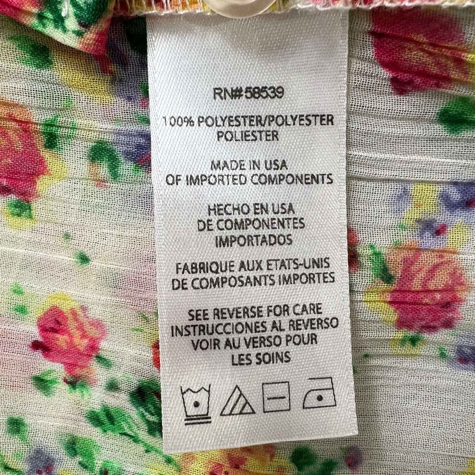 KUT from the Kloth Chiffon Floral Blouse Long Sleeve Button Front Top Medium - Image 6