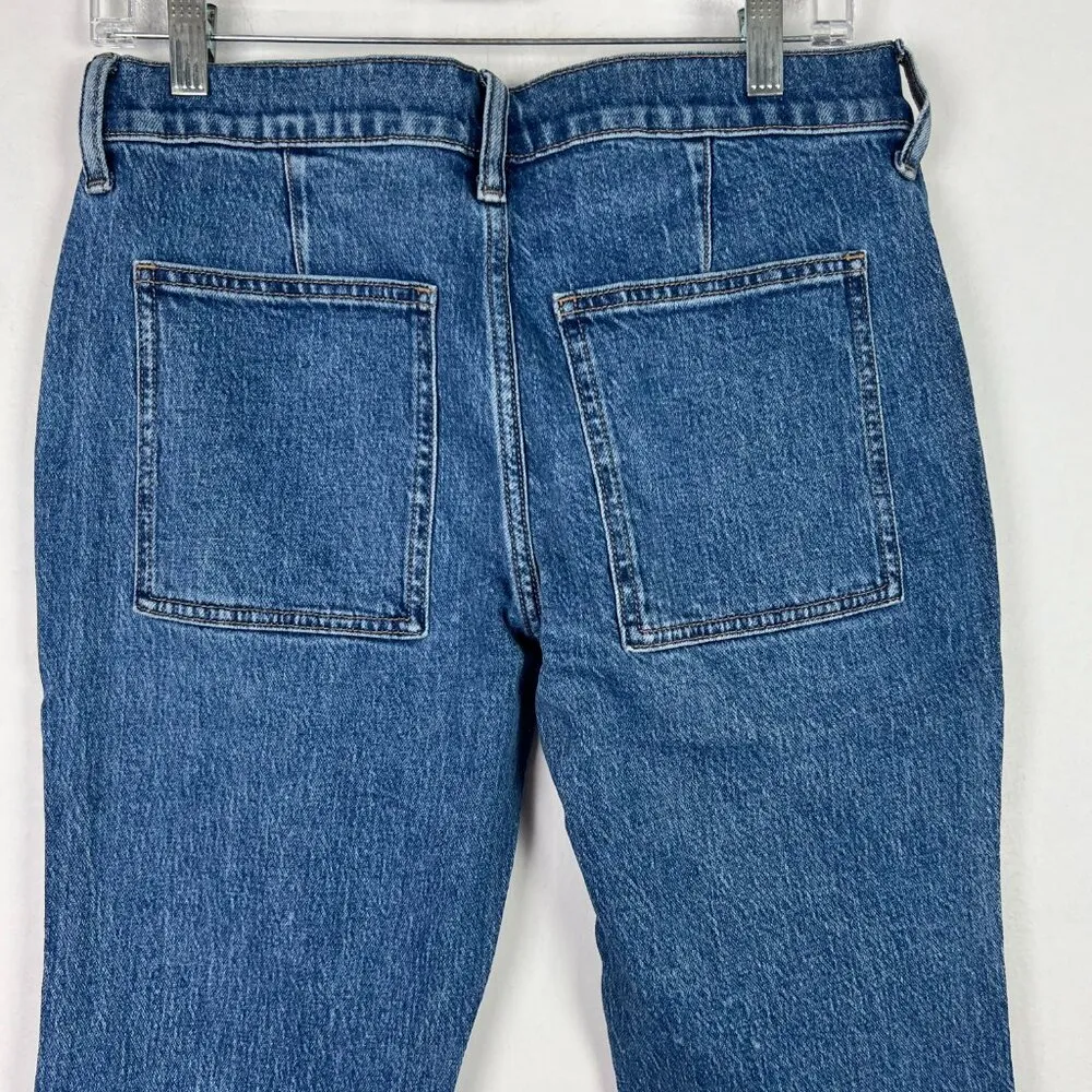 NWT J. Crew Factory Patch Pocket Cropped Straight Leg Jeans Size 26P 26 Petite Blue - Image 6