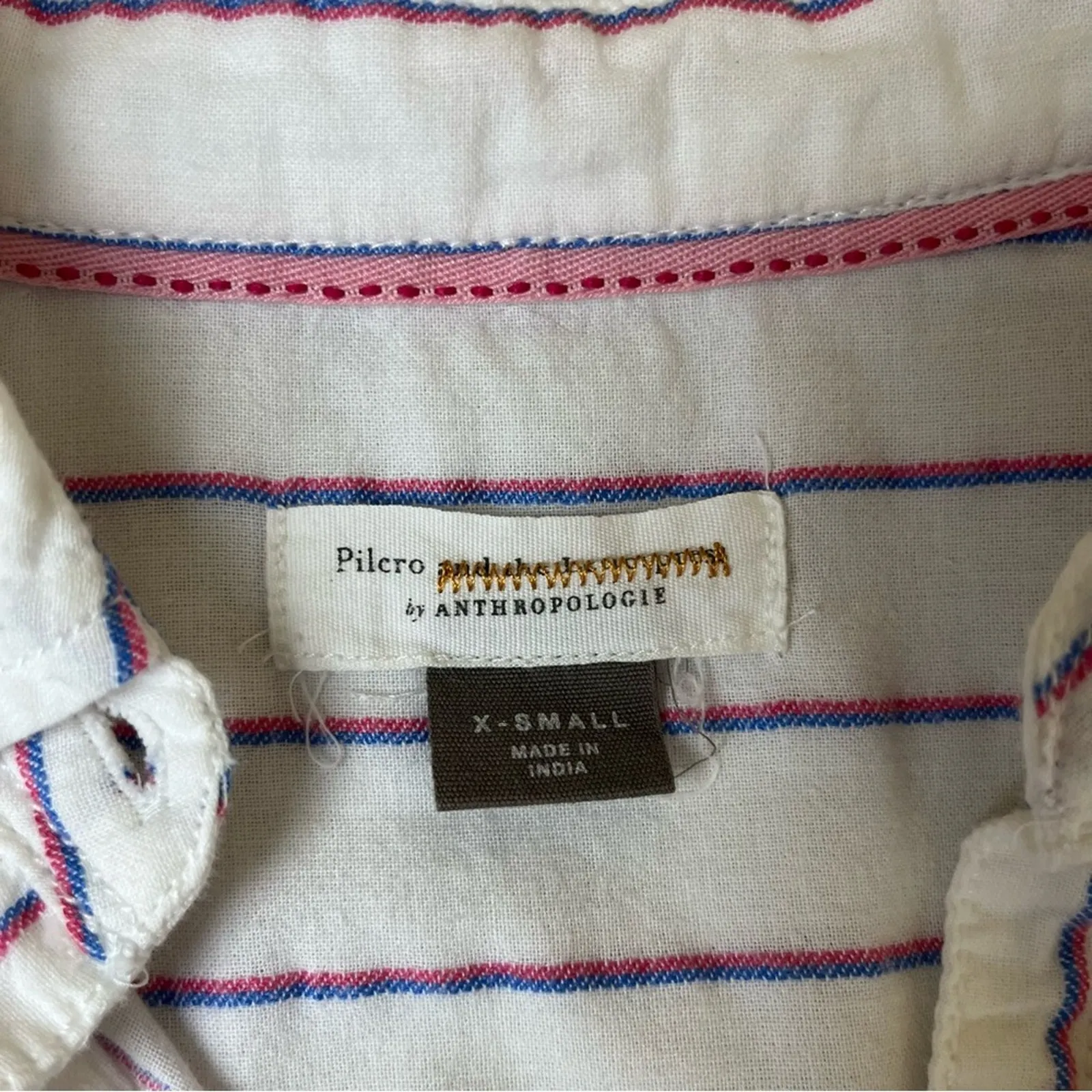 Anthropologie Pilcro Boyfriend Stripe Buttondown XS - Image 6