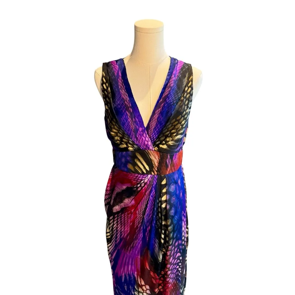 Boston Proper  - Multicolor Slide Slit Maxi Dress Sz 6 - Image 3