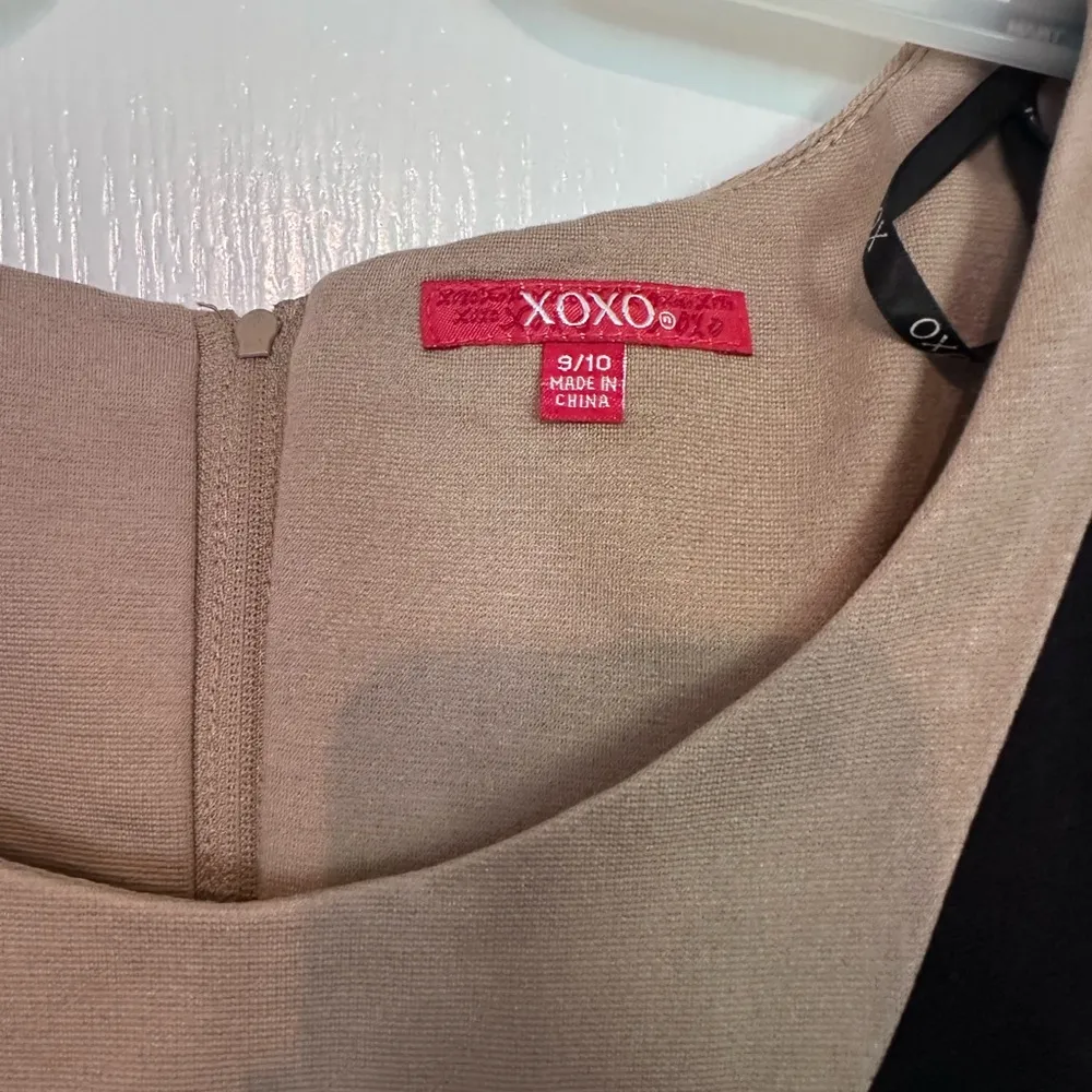 XOXO Cream and Black Sheath Midi Dress for Cocktail - Image 2